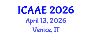 International Conference on Aerospace and Aviation Engineering (ICAAE) April 13, 2026 - Venice, Italy International Conference on Aerospace and Aviation Engineering (ICAAE) April 13, 2026 - Venice, Italy