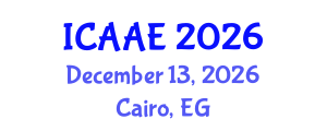 International Conference on Aerospace and Aviation Engineering (ICAAE) December 13, 2026 - Cairo, Egypt International Conference on Aerospace and Aviation Engineering (ICAAE) December 13, 2026 - Cairo, Egypt