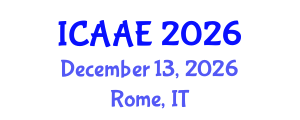 International Conference on Aerospace and Aviation Engineering (ICAAE) December 13, 2026 - Rome, Italy International Conference on Aerospace and Aviation Engineering (ICAAE) December 13, 2026 - Rome, Italy