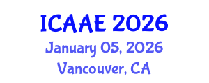 International Conference on Aerospace and Aviation Engineering (ICAAE) January 05, 2026 - Vancouver, Canada International Conference on Aerospace and Aviation Engineering (ICAAE) January 05, 2026 - Vancouver, Canada