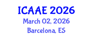 International Conference on Aerospace and Aviation Engineering (ICAAE) March 02, 2026 - Barcelona, Spain International Conference on Aerospace and Aviation Engineering (ICAAE) March 02, 2026 - Barcelona, Spain