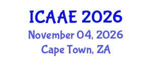 International Conference on Aerospace and Aviation Engineering (ICAAE) November 04, 2026 - Cape Town, South Africa International Conference on Aerospace and Aviation Engineering (ICAAE) November 04, 2026 - Cape Town, South Africa