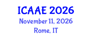 International Conference on Aerospace and Aviation Engineering (ICAAE) November 11, 2026 - Rome, Italy International Conference on Aerospace and Aviation Engineering (ICAAE) November 11, 2026 - Rome, Italy