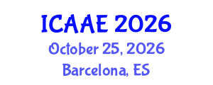 International Conference on Aerospace and Aviation Engineering (ICAAE) October 25, 2026 - Barcelona, Spain International Conference on Aerospace and Aviation Engineering (ICAAE) October 25, 2026 - Barcelona, Spain