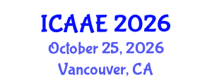 International Conference on Aerospace and Aviation Engineering (ICAAE) October 25, 2026 - Vancouver, Canada International Conference on Aerospace and Aviation Engineering (ICAAE) October 25, 2026 - Vancouver, Canada
