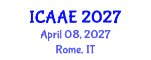 International Conference on Aerospace and Aviation Engineering (ICAAE) April 08, 2027 - Rome, Italy International Conference on Aerospace and Aviation Engineering (ICAAE) April 08, 2027 - Rome, Italy
