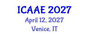 International Conference on Aerospace and Aviation Engineering (ICAAE) April 12, 2027 - Venice, Italy International Conference on Aerospace and Aviation Engineering (ICAAE) April 12, 2027 - Venice, Italy