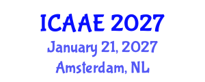 International Conference on Aerospace and Aviation Engineering (ICAAE) January 21, 2027 - Amsterdam, Netherlands International Conference on Aerospace and Aviation Engineering (ICAAE) January 21, 2027 - Amsterdam, Netherlands