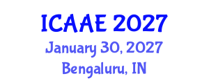 International Conference on Aerospace and Aviation Engineering (ICAAE) January 30, 2027 - Bengaluru, India International Conference on Aerospace and Aviation Engineering (ICAAE) January 30, 2027 - Bengaluru, India