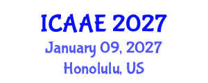 International Conference on Aerospace and Aviation Engineering (ICAAE) January 09, 2027 - Honolulu, United States International Conference on Aerospace and Aviation Engineering (ICAAE) January 09, 2027 - Honolulu, United States