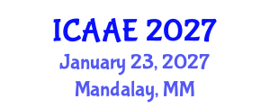 International Conference on Aerospace and Aviation Engineering (ICAAE) January 23, 2027 - Mandalay, Myanmar International Conference on Aerospace and Aviation Engineering (ICAAE) January 23, 2027 - Mandalay, Myanmar