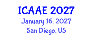 International Conference on Aerospace and Aviation Engineering (ICAAE) January 16, 2027 - San Diego, United States International Conference on Aerospace and Aviation Engineering (ICAAE) January 16, 2027 - San Diego, United States