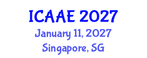 International Conference on Aerospace and Aviation Engineering (ICAAE) January 11, 2027 - Singapore, Singapore International Conference on Aerospace and Aviation Engineering (ICAAE) January 11, 2027 - Singapore, Singapore