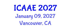 International Conference on Aerospace and Aviation Engineering (ICAAE) January 09, 2027 - Vancouver, Canada International Conference on Aerospace and Aviation Engineering (ICAAE) January 09, 2027 - Vancouver, Canada