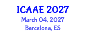 International Conference on Aerospace and Aviation Engineering (ICAAE) March 04, 2027 - Barcelona, Spain International Conference on Aerospace and Aviation Engineering (ICAAE) March 04, 2027 - Barcelona, Spain