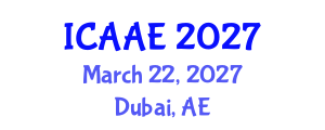International Conference on Aerospace and Aviation Engineering (ICAAE) March 22, 2027 - Dubai, United Arab Emirates International Conference on Aerospace and Aviation Engineering (ICAAE) March 22, 2027 - Dubai, United Arab Emirates