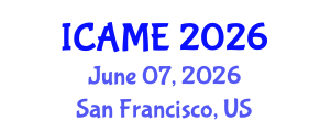 International Conference on Aerospace and Mechanical Engineering (ICAME) June 07, 2026 - San Francisco, United States