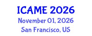 International Conference on Aerospace and Mechanical Engineering (ICAME) November 01, 2026 - San Francisco, United States