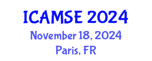 International Conference on Aerospace and Mechanical Systems Engineering (ICAMSE) November 18, 2024 - Paris, France
