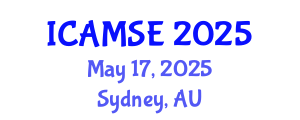 International Conference on Aerospace and Mechanical Systems Engineering (ICAMSE) May 17, 2025 - Sydney, Australia