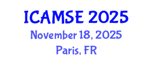 International Conference on Aerospace and Mechanical Systems Engineering (ICAMSE) November 18, 2025 - Paris, France