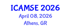 International Conference on Aerospace and Mechanical Systems Engineering (ICAMSE) April 08, 2026 - Athens, Greece