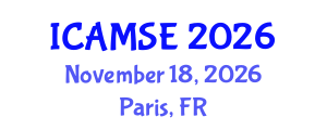 International Conference on Aerospace and Mechanical Systems Engineering (ICAMSE) November 18, 2026 - Paris, France