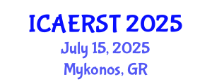 International Conference on Aerospace Electronics and Remote Sensing Technology (ICAERST) July 15, 2025 - Mykonos, Greece