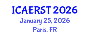 International Conference on Aerospace Electronics and Remote Sensing Technology (ICAERST) January 25, 2026 - Paris, France