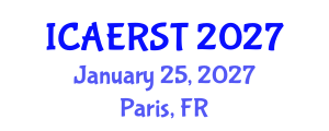 International Conference on Aerospace Electronics and Remote Sensing Technology (ICAERST) January 25, 2027 - Paris, France
