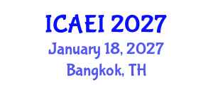 International Conference on Aerospace Engineering and Instability (ICAEI) January 18, 2027 - Bangkok, Thailand International Conference on Aerospace Engineering and Instability (ICAEI) January 18, 2027 - Bangkok, Thailand
