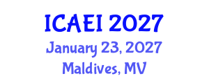International Conference on Aerospace Engineering and Instability (ICAEI) January 23, 2027 - Maldives, Maldives International Conference on Aerospace Engineering and Instability (ICAEI) January 23, 2027 - Maldives, Maldives