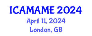International Conference on Aerospace, Mechanical, Automotive and Materials Engineering (ICAMAME) April 11, 2024 - London, United Kingdom