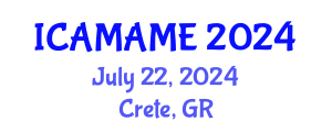 International Conference on Aerospace, Mechanical, Automotive and Materials Engineering (ICAMAME) July 22, 2024 - Crete, Greece
