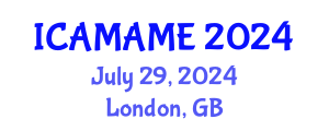 International Conference on Aerospace, Mechanical, Automotive and Materials Engineering (ICAMAME) July 29, 2024 - London, United Kingdom