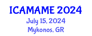 International Conference on Aerospace, Mechanical, Automotive and Materials Engineering (ICAMAME) July 15, 2024 - Mykonos, Greece