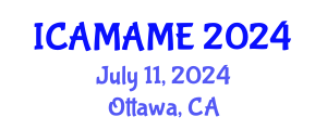 International Conference on Aerospace, Mechanical, Automotive and Materials Engineering (ICAMAME) July 11, 2024 - Ottawa, Canada