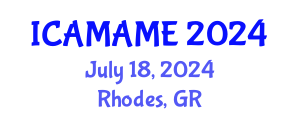International Conference on Aerospace, Mechanical, Automotive and Materials Engineering (ICAMAME) July 18, 2024 - Rhodes, Greece
