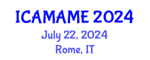 International Conference on Aerospace, Mechanical, Automotive and Materials Engineering (ICAMAME) July 22, 2024 - Rome, Italy