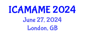 International Conference on Aerospace, Mechanical, Automotive and Materials Engineering (ICAMAME) June 27, 2024 - London, United Kingdom