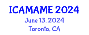 International Conference on Aerospace, Mechanical, Automotive and Materials Engineering (ICAMAME) June 13, 2024 - Toronto, Canada