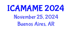 International Conference on Aerospace, Mechanical, Automotive and Materials Engineering (ICAMAME) November 25, 2024 - Buenos Aires, Argentina