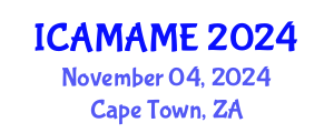 International Conference on Aerospace, Mechanical, Automotive and Materials Engineering (ICAMAME) November 04, 2024 - Cape Town, South Africa