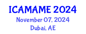 International Conference on Aerospace, Mechanical, Automotive and Materials Engineering (ICAMAME) November 07, 2024 - Dubai, United Arab Emirates