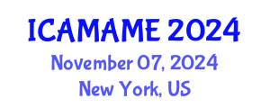 International Conference on Aerospace, Mechanical, Automotive and Materials Engineering (ICAMAME) November 07, 2024 - New York, United States