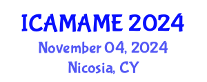 International Conference on Aerospace, Mechanical, Automotive and Materials Engineering (ICAMAME) November 04, 2024 - Nicosia, Cyprus