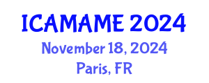 International Conference on Aerospace, Mechanical, Automotive and Materials Engineering (ICAMAME) November 18, 2024 - Paris, France