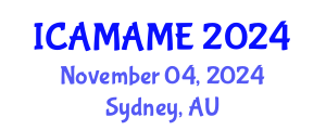 International Conference on Aerospace, Mechanical, Automotive and Materials Engineering (ICAMAME) November 04, 2024 - Sydney, Australia