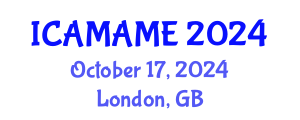 International Conference on Aerospace, Mechanical, Automotive and Materials Engineering (ICAMAME) October 17, 2024 - London, United Kingdom
