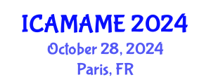 International Conference on Aerospace, Mechanical, Automotive and Materials Engineering (ICAMAME) October 28, 2024 - Paris, France